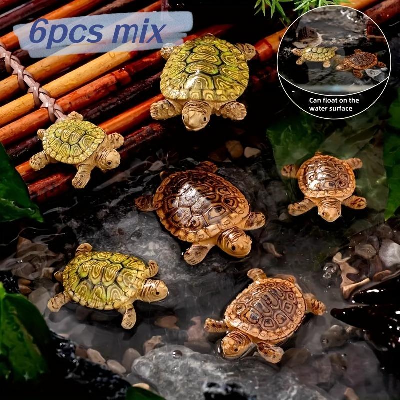 Bonsai Garden Miniature - 6 Mini-Schildkröten-Statuen für Aquarien-Dekoration, Miniatur-Landschaften, Bonsai