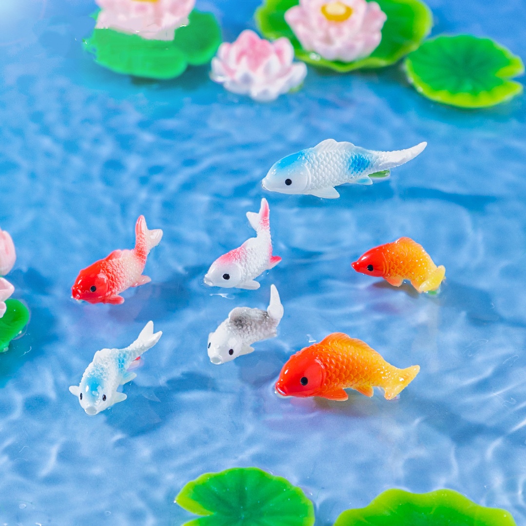 10PCS Mini Koi Fisch Harz Gold – Bonsai Garden Miniature Bewertung und Preis