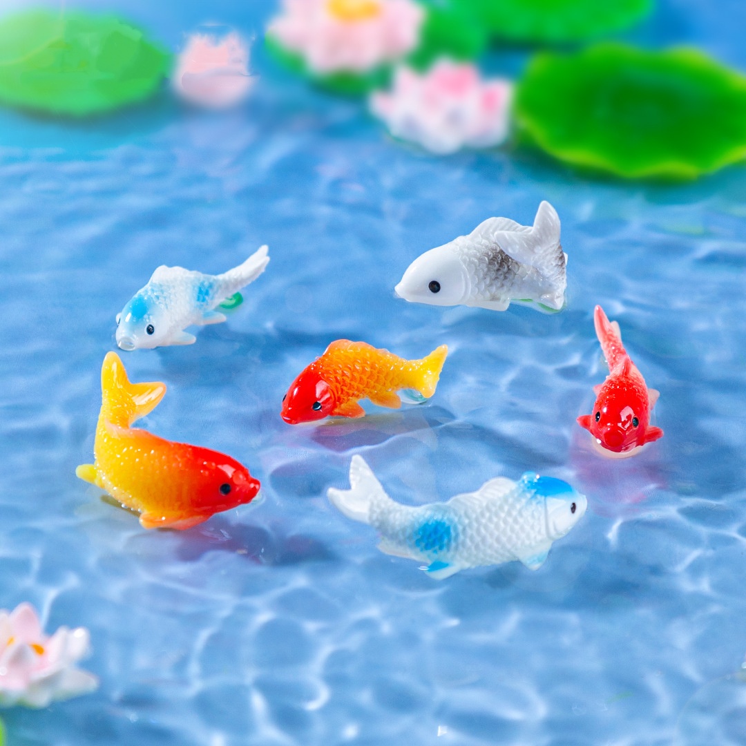 10PCS Mini Koi Fisch Harz Gold – Bonsai Garden Miniature Bewertung und Preis