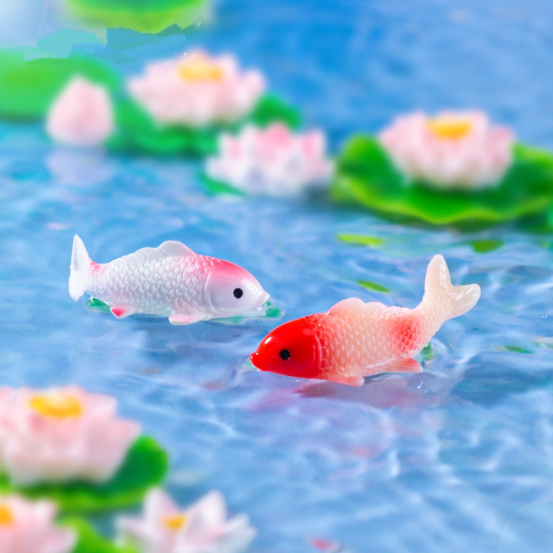 10PCS Mini Koi Fisch Harz Gold – Bonsai Garden Miniature Bewertung und Preis